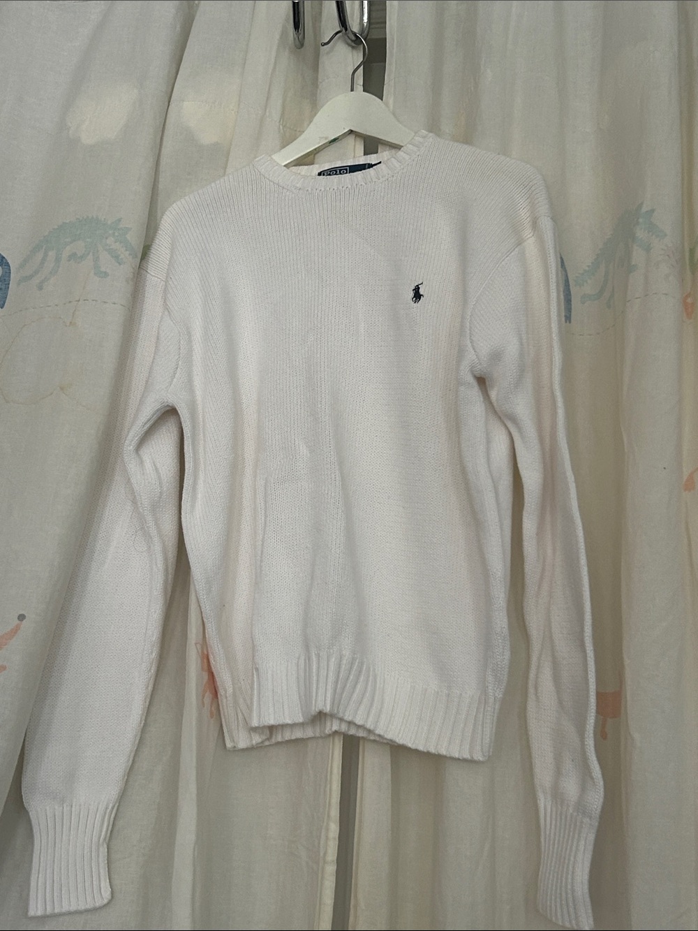 Polo Ralph Lauren Men's Cream Crewneck Knit Sweater M